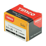 This is an image showing TIMCO Solo Chipboard & Woodscrews - PZ - Double Countersunk - Zinc - 3.0 x 20 - 200 Pieces Box available from T.H Wiggans Ironmongery in Kendal, quick delivery at discounted prices.