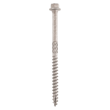 This is an image showing TIMCO Timber Frame Construction & Landscaping Screws - Hex - A4 Stainless Steel - 6.7 x 300 - 25 Pieces Tube available from T.H Wiggans Ironmongery in Kendal, quick delivery at discounted prices.