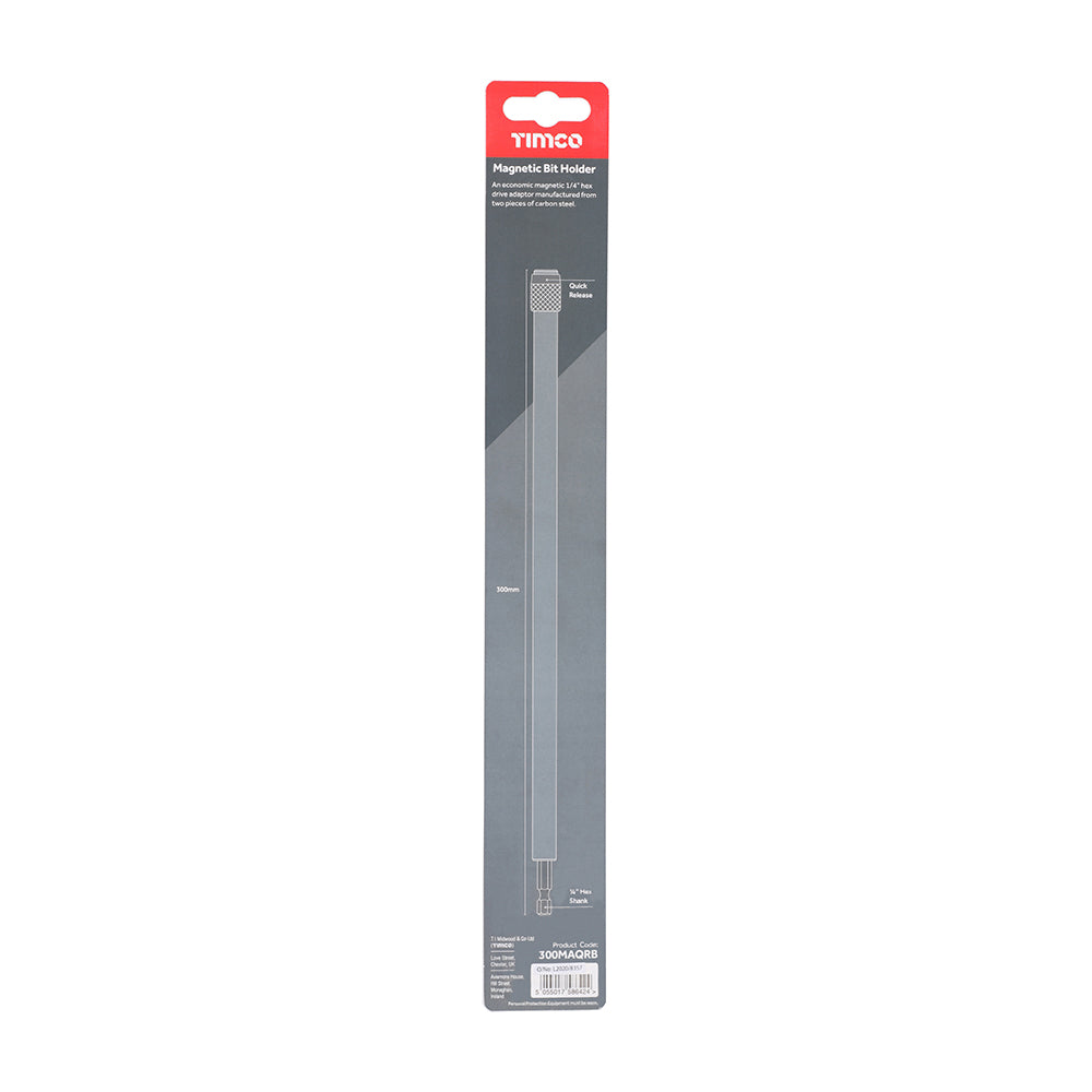 This is an image showing TIMCO Quick Release Magnetic Adaptor - 1/4 x 300 - 1 Each Mini Bit Pack available from T.H Wiggans Ironmongery in Kendal, quick delivery at discounted prices.