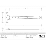 This is an image showing From The Anvil - Black 18" Penny End T Hinge (pair) available from T.H Wiggans Architectural Ironmongery, quick delivery and discounted prices