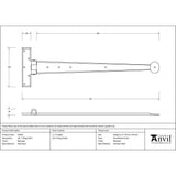 This is an image showing From The Anvil - Beeswax 18" Penny End T Hinge (pair) available from T.H Wiggans Architectural Ironmongery, quick delivery and discounted prices