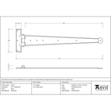 This is an image showing From The Anvil - Black 22" Penny End T Hinge (pair) available from T.H Wiggans Architectural Ironmongery, quick delivery and discounted prices