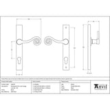 This is an image showing From The Anvil - Black Monkeytail Slimline Lever Espag. Lock Set - RH available from trade door handles, quick delivery and discounted prices