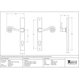 This is an image showing From The Anvil - Pewter Monkeytail Slimline Lever Espag. Lock Set - LH available from trade door handles, quick delivery and discounted prices