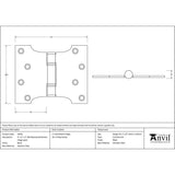 This is an image showing From The Anvil - Black 4" x 3" x 5" Parliament Hinge (pair) ss available from T.H Wiggans Architectural Ironmongery, quick delivery and discounted prices