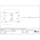 This is an image showing From The Anvil - Pewter 4" x 4" x 6" Parliament Hinge (pair) ss available from T.H Wiggans Architectural Ironmongery, quick delivery and discounted prices