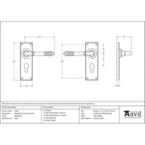 This is an image showing From The Anvil - Aged Brass Reeded Lever Euro Lock Set available from trade door handles, quick delivery and discounted prices