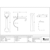 This is an image showing From The Anvil - Beeswax Slim Bean Thumblatch available from trade door handles, quick delivery and discounted prices