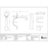 This is an image showing From The Anvil - Beeswax Medium Bean Thumblatch - XL available from trade door handles, quick delivery and discounted prices