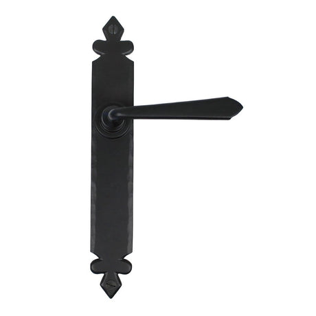 This is an image of From The Anvil - Black Cromwell Lever Latch Set available to order from T.H Wiggans Architectural Ironmongery in Kendal, quick delivery and discounted prices.