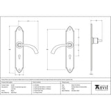 This is an image showing From The Anvil - Black Gothic Curved Sprung Lever Lock Set available from trade door handles, quick delivery and discounted prices