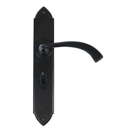 This is an image of From The Anvil - Black Gothic Curved Sprung Lever Bathroom Set available to order from T.H Wiggans Architectural Ironmongery in Kendal, quick delivery and discounted prices.