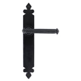 This is an image of From The Anvil - Black Tudor Lever Latch Set available to order from T.H Wiggans Architectural Ironmongery in Kendal, quick delivery and discounted prices.