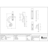 This is an image showing From The Anvil - Beeswax Monkeytail Fastener - LH available from T.H Wiggans Architectural Ironmongery in Kendal, quick delivery and discounted prices