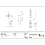 This is an image showing From The Anvil - Beeswax Monkeytail Fastener - RH available from T.H Wiggans Architectural Ironmongery in Kendal, quick delivery and discounted prices