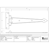 This is an image showing From The Anvil - Beeswax 12" Arrow Head T Hinge (pair) available from T.H Wiggans Architectural Ironmongery, quick delivery and discounted prices