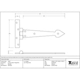 This is an image showing From The Anvil - Beeswax 6" Arrow Head T Hinge (pair) available from T.H Wiggans Architectural Ironmongery, quick delivery and discounted prices
