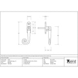 This is an image showing From The Anvil - Beeswax Monkeytail Espag - LH available from T.H Wiggans Architectural Ironmongery in Kendal, quick delivery and discounted prices