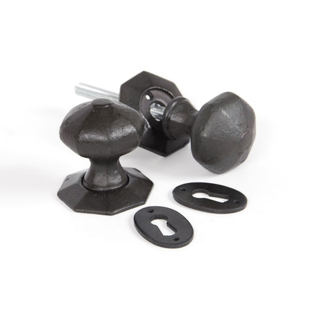 This is an image of From The Anvil - Beeswax Octagonal Mortice/Rim Knob Set available to order from T.H Wiggans Architectural Ironmongery in Kendal, quick delivery and discounted prices.