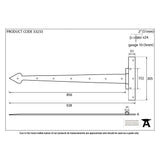 This is an image showing From The Anvil - Black 36" Barn Door T Hinge (pair) available from T.H Wiggans Architectural Ironmongery, quick delivery and discounted prices