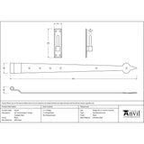 This is an image showing From The Anvil - Black 35" Hook & Band Hinge - Cranked (pair) available from T.H Wiggans Architectural Ironmongery, quick delivery and discounted prices