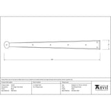 This is an image showing From The Anvil - Black 24" Penny End Hinge Front (pair) available from T.H Wiggans Architectural Ironmongery, quick delivery and discounted prices