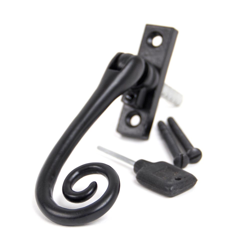 This is an image showing From The Anvil - Black Slim Monkeytail Espag - RH available from T.H Wiggans Architectural Ironmongery in Kendal, quick delivery and discounted prices