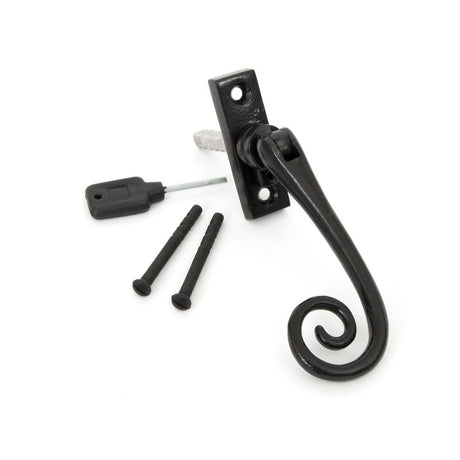 This is an image showing From The Anvil - Black Slim Monkeytail Espag - LH available from T.H Wiggans Architectural Ironmongery in Kendal, quick delivery and discounted prices