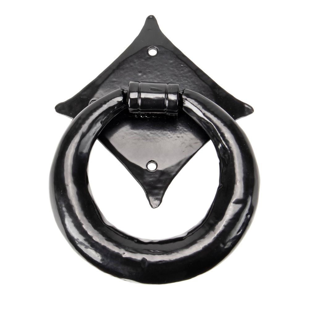 This is an image of From The Anvil - Black Ring Door Knocker available to order from T.H Wiggans Architectural Ironmongery in Kendal, quick delivery and discounted prices.