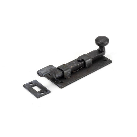 This is an image showing From The Anvil - Beeswax 4" Cranked Knob Bolt available from trade door handles, quick delivery and discounted prices
