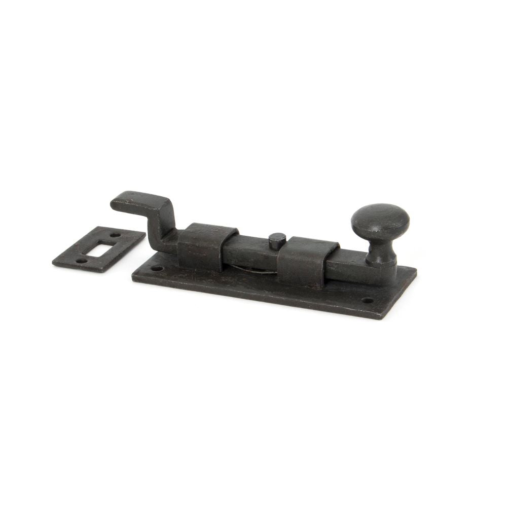 This is an image showing From The Anvil - Beeswax 4" Cranked Knob Bolt available from T.H Wiggans Architectural Ironmongery in Kendal, quick delivery and discounted prices