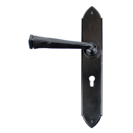 This is an image of From The Anvil - Black Gothic Lever Lock Set available to order from T.H Wiggans Architectural Ironmongery in Kendal, quick delivery and discounted prices.