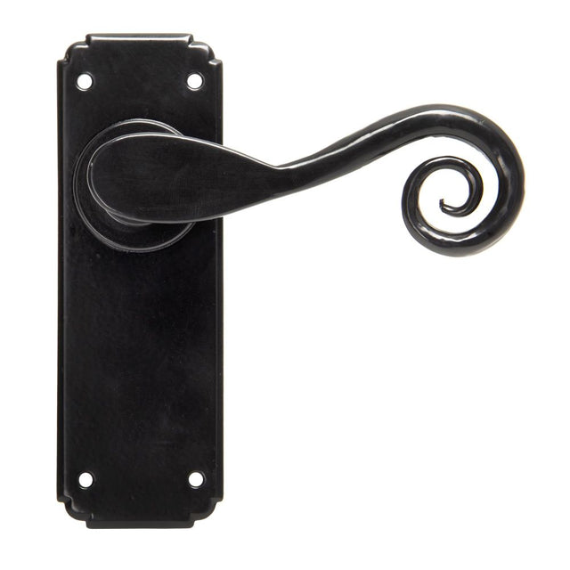 This is an image of From The Anvil - Black Monkeytail Lever Latch Set available to order from T.H Wiggans Architectural Ironmongery in Kendal, quick delivery and discounted prices.