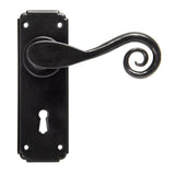 This is an image of From The Anvil - Black Monkeytail Lever Lock Set available to order from T.H Wiggans Architectural Ironmongery in Kendal, quick delivery and discounted prices.