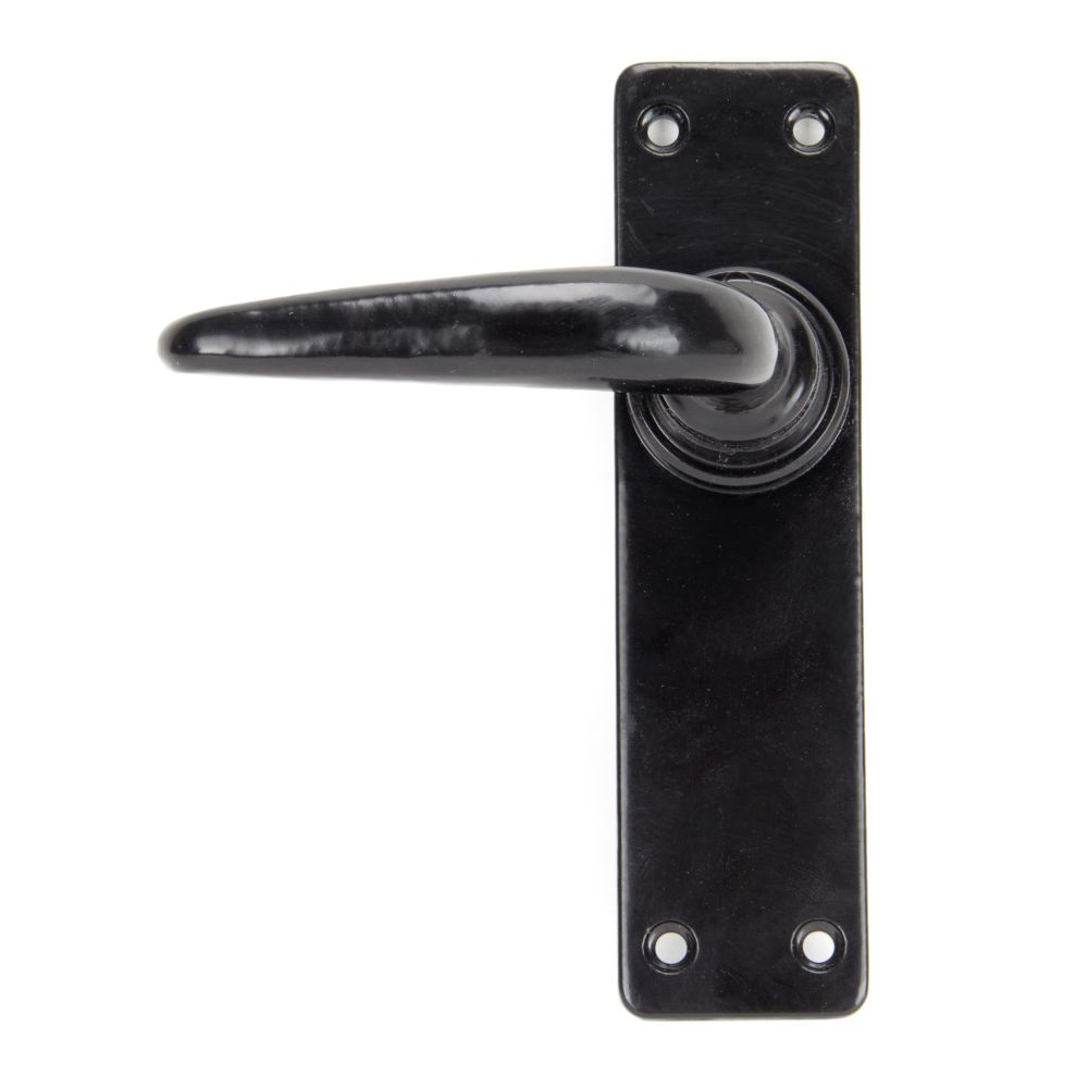 This is an image of From The Anvil - Black Smooth Lever Latch Set available to order from T.H Wiggans Architectural Ironmongery in Kendal, quick delivery and discounted prices.