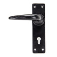 This is an image of From The Anvil - Black Smooth Lever Lock Set available to order from T.H Wiggans Architectural Ironmongery in Kendal, quick delivery and discounted prices.