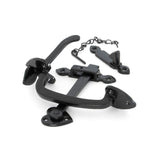 This is an image of From The Anvil - Black Cast Thumblatch Set with Chain available to order from T.H Wiggans Architectural Ironmongery in Kendal, quick delivery and discounted prices.