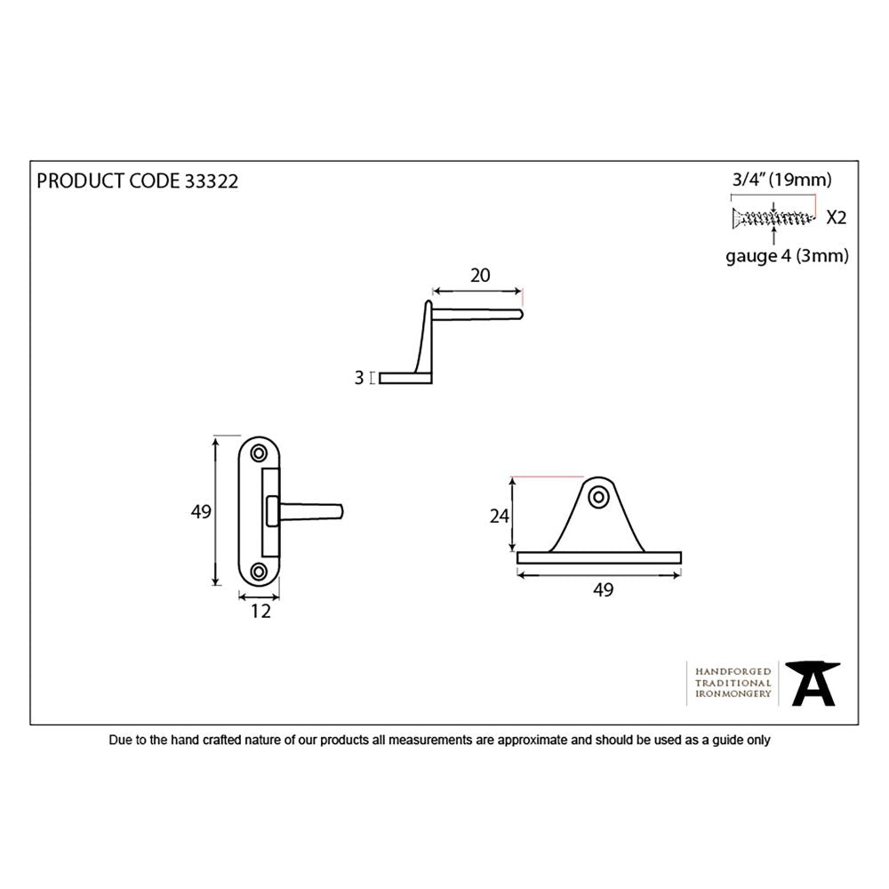 This is an image showing From The Anvil - Pewter Cranked Casement Stay Pin available from T.H Wiggans Architectural Ironmongery in Kendal, quick delivery and discounted prices