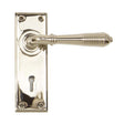 This is an image of From The Anvil - Polished Nickel Reeded Lever Lock Set available to order from T.H Wiggans Architectural Ironmongery in Kendal, quick delivery and discounted prices.