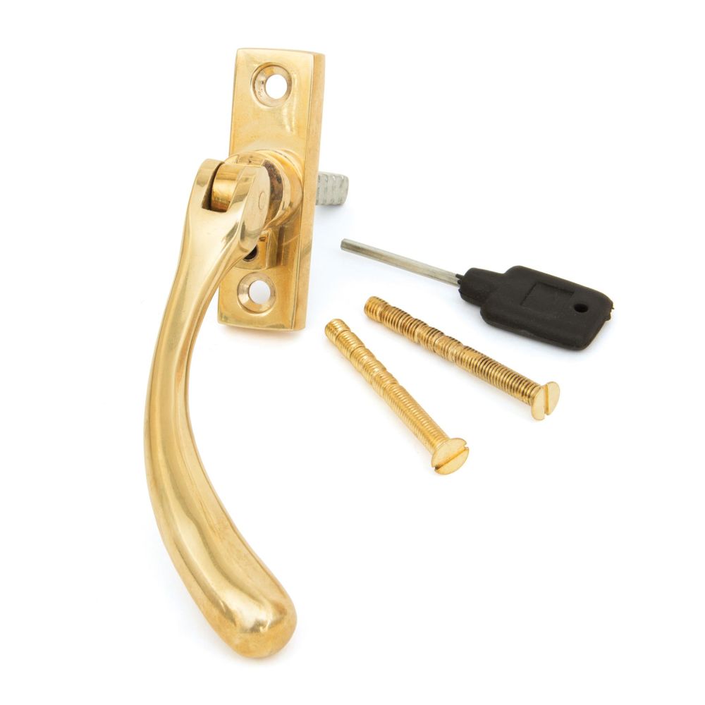 This is an image showing From The Anvil - Polished Brass Slim Peardrop Espag - RH available from T.H Wiggans Architectural Ironmongery in Kendal, quick delivery and discounted prices