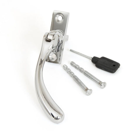 This is an image showing From The Anvil - Polished Chrome Slim Peardrop Espag - RH available from T.H Wiggans Architectural Ironmongery in Kendal, quick delivery and discounted prices