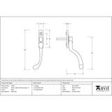 This is an image showing From The Anvil - Black Large 16mm Peardrop Espag - LH available from T.H Wiggans Architectural Ironmongery in Kendal, quick delivery and discounted prices