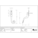 This is an image showing From The Anvil - Black Large 16mm Monkeytail Espag - RH available from T.H Wiggans Architectural Ironmongery in Kendal, quick delivery and discounted prices