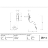 This is an image showing From The Anvil - Black Large 16mm Monkeytail Espag - LH available from T.H Wiggans Architectural Ironmongery in Kendal, quick delivery and discounted prices