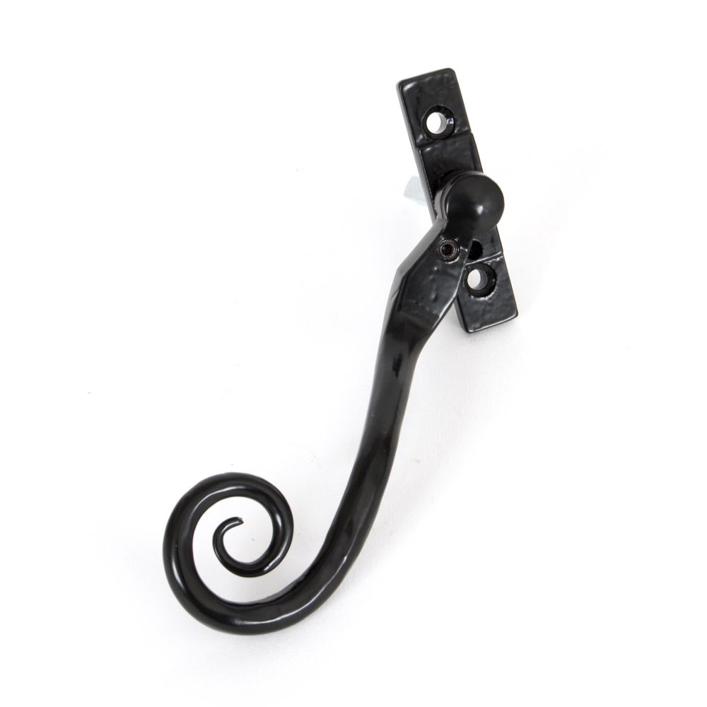 This is an image showing From The Anvil - Black Large 16mm Monkeytail Espag - LH available from T.H Wiggans Architectural Ironmongery in Kendal, quick delivery and discounted prices