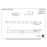 This is an image showing From The Anvil - Satin Chrome 12" Peardrop Stay available from T.H Wiggans Architectural Ironmongery in Kendal, quick delivery and discounted prices