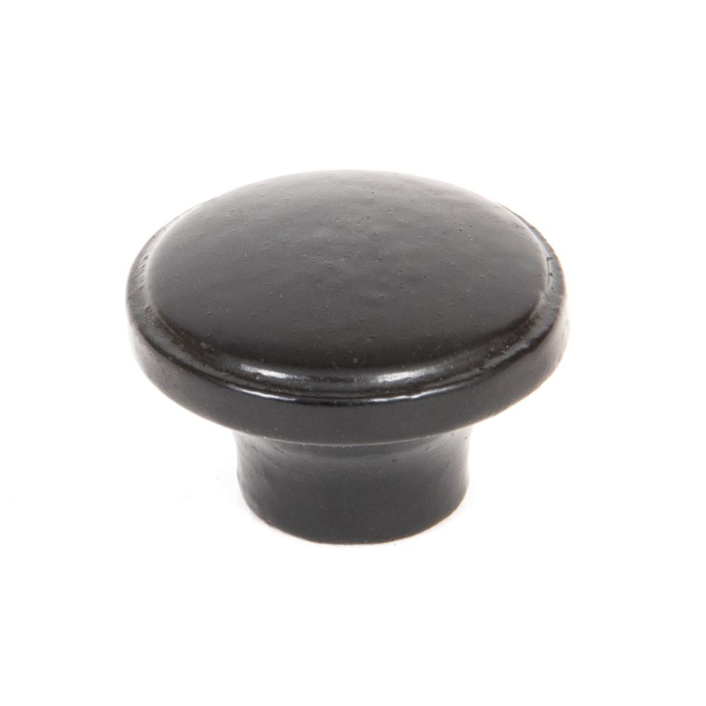 This is an image showing From The Anvil - Black Ribbed Cabinet Knob available from T.H Wiggans Architectural Ironmongery in Kendal, quick delivery and discounted prices