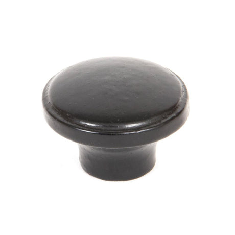 This is an image showing From The Anvil - Black Ribbed Cabinet Knob available from T.H Wiggans Architectural Ironmongery in Kendal, quick delivery and discounted prices