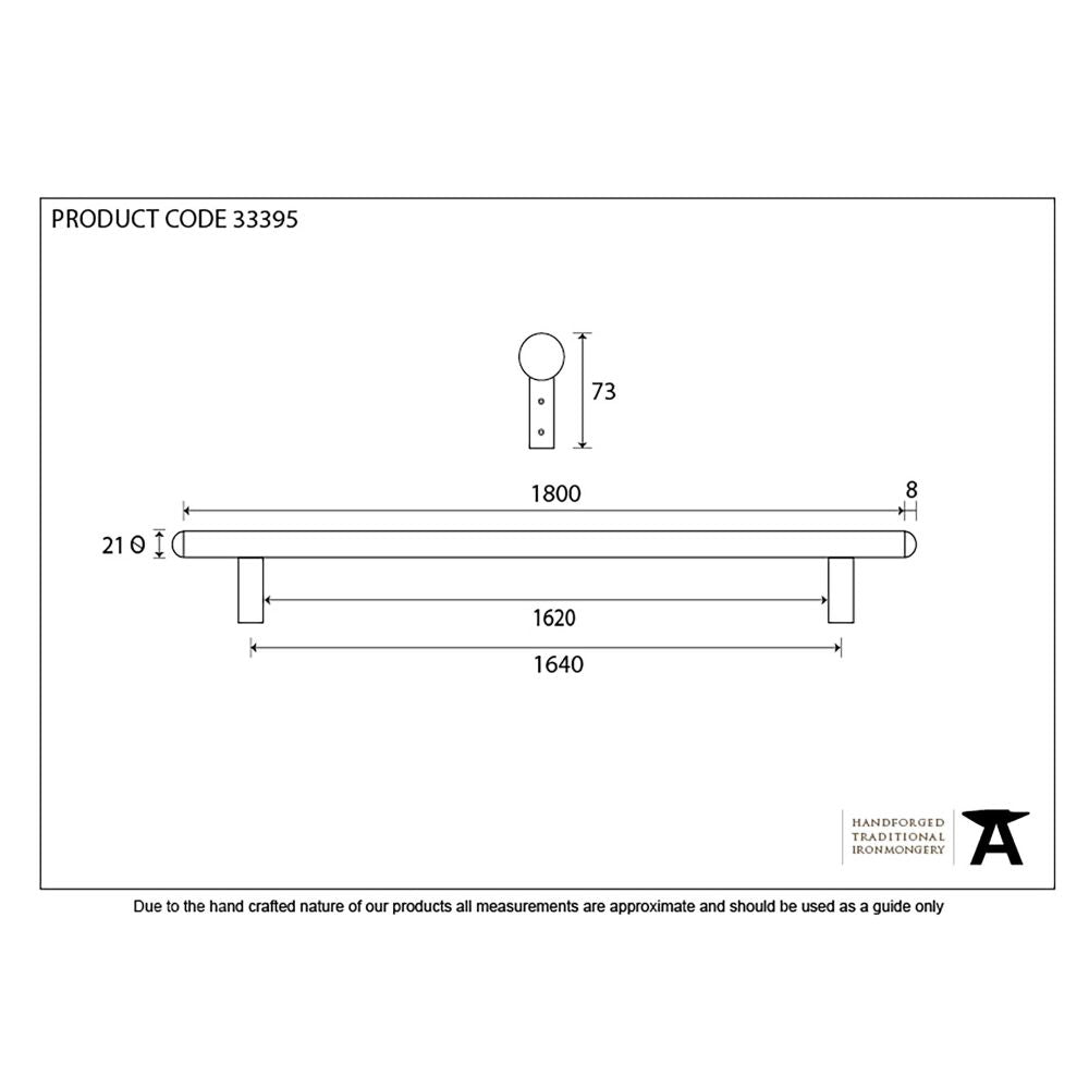 This is an image showing From The Anvil - Pewter 1800mm Pull Handle available from trade door handles, quick delivery and discounted prices