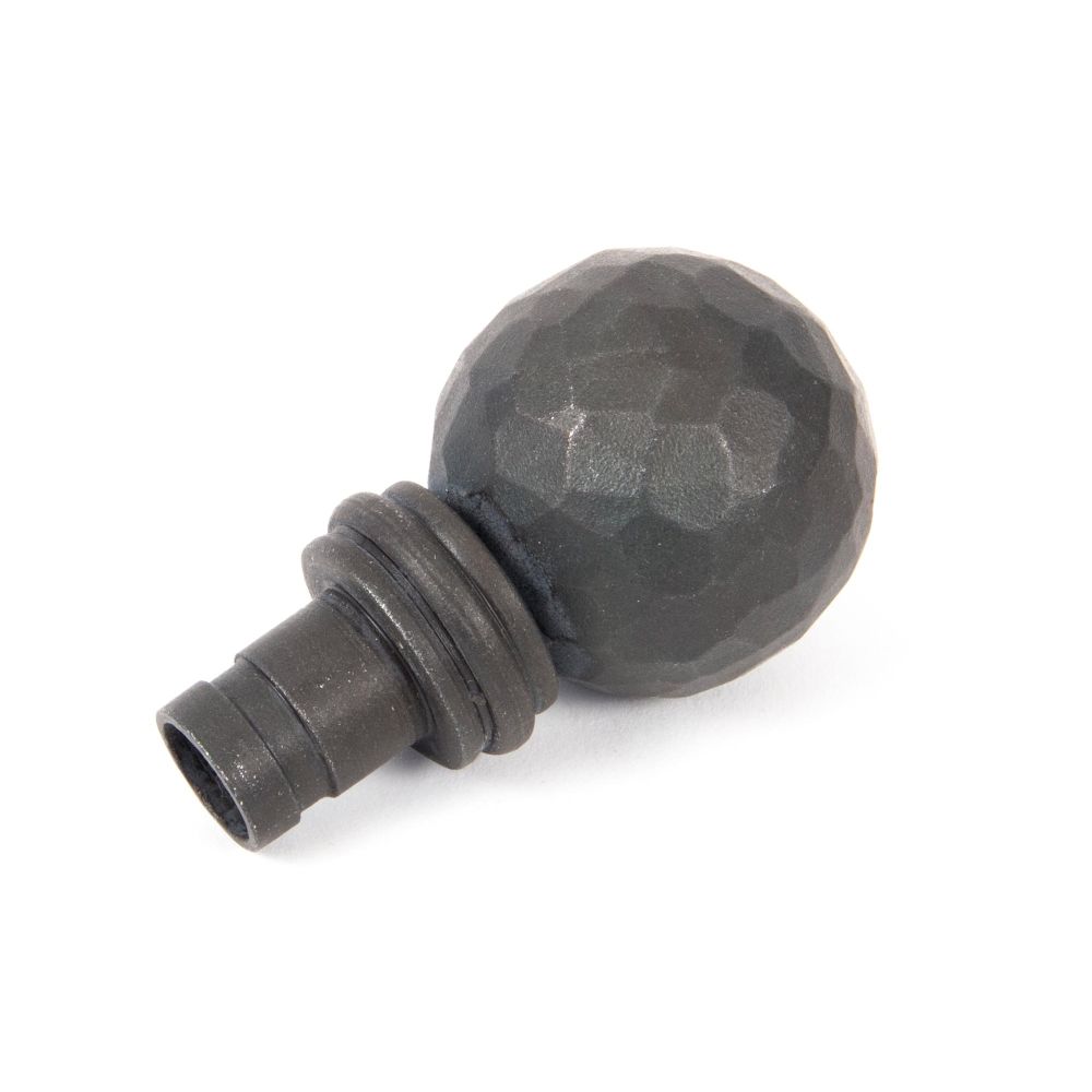 This is an image showing From The Anvil - Beeswax Hammered Ball Curtain Finial (pair) available from trade door handles, quick delivery and discounted prices